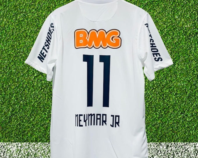 Neymar JR 11 Santos FC Home Retro Jersey 2011-2012, Neymar JR Inspired Football Shirt, Neymar Soccer Jersey, Neymar Vintage Football Kit