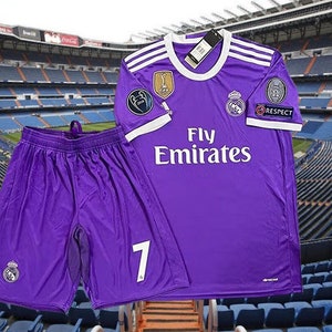 Saison 2016-2017 Real Madrid Auswärts-Trikot, Nr. 7 Ronaldo Retro-Trikot, Champs-League-Kurzarm-Fußballtrikot-Set Bild 1