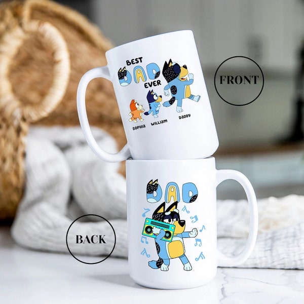 Tazza Bluey Dad, la migliore tazza per papà di sempre, tazza Bluey Dad personalizzata, tazza Bluey per la festa del papà, tazza Bluey personalizzata, regalo per la festa della mamma, regalo per la festa del papà