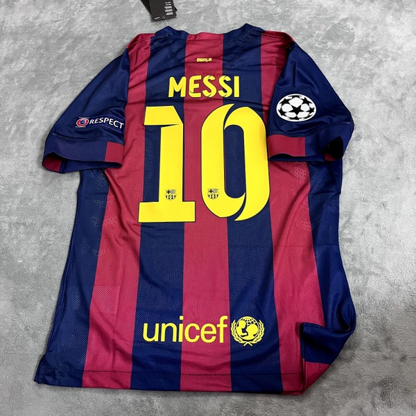 Personalisierte Name und Nummer 2014-2015 FC Barcelona Finale Berlin League, Fußball Retro Shirt Retro Trikot Fußball, MESSI #10