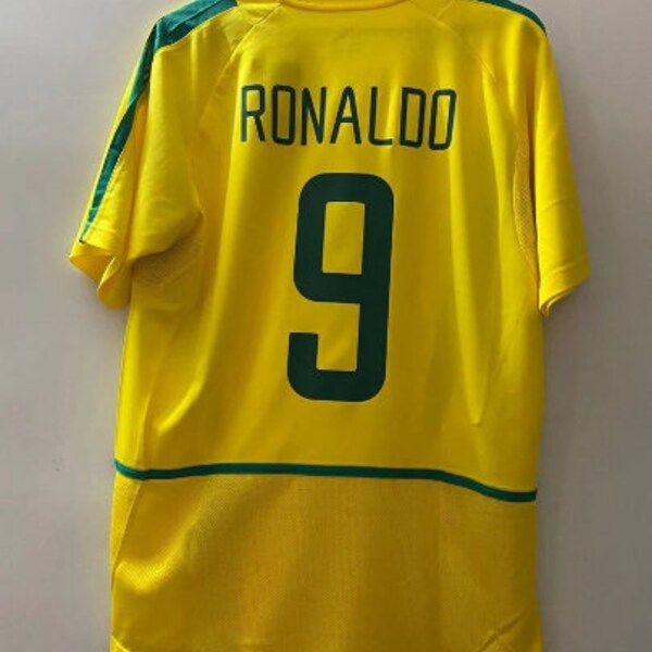 Brasilien WM 2002 Retro Trikot, Brasilien WM 2002 Fußballtrikot, Brasilien Fußball Vintage Trikot, Rivaldo, Ronaldo, Ronaldinho Trikot