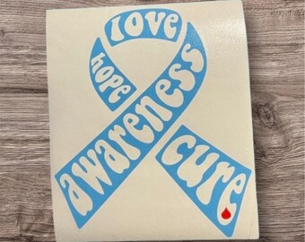Type 1 diabetes awareness ribbon decal 6” or 4”
