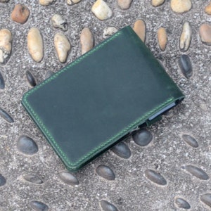 Capa personalizada para caderno de couro genuíno para Rite in the Rain, Steno Notes, caderno espiral superior 3" x 5" / 4" x 6" Rocketbook Mini Green 2