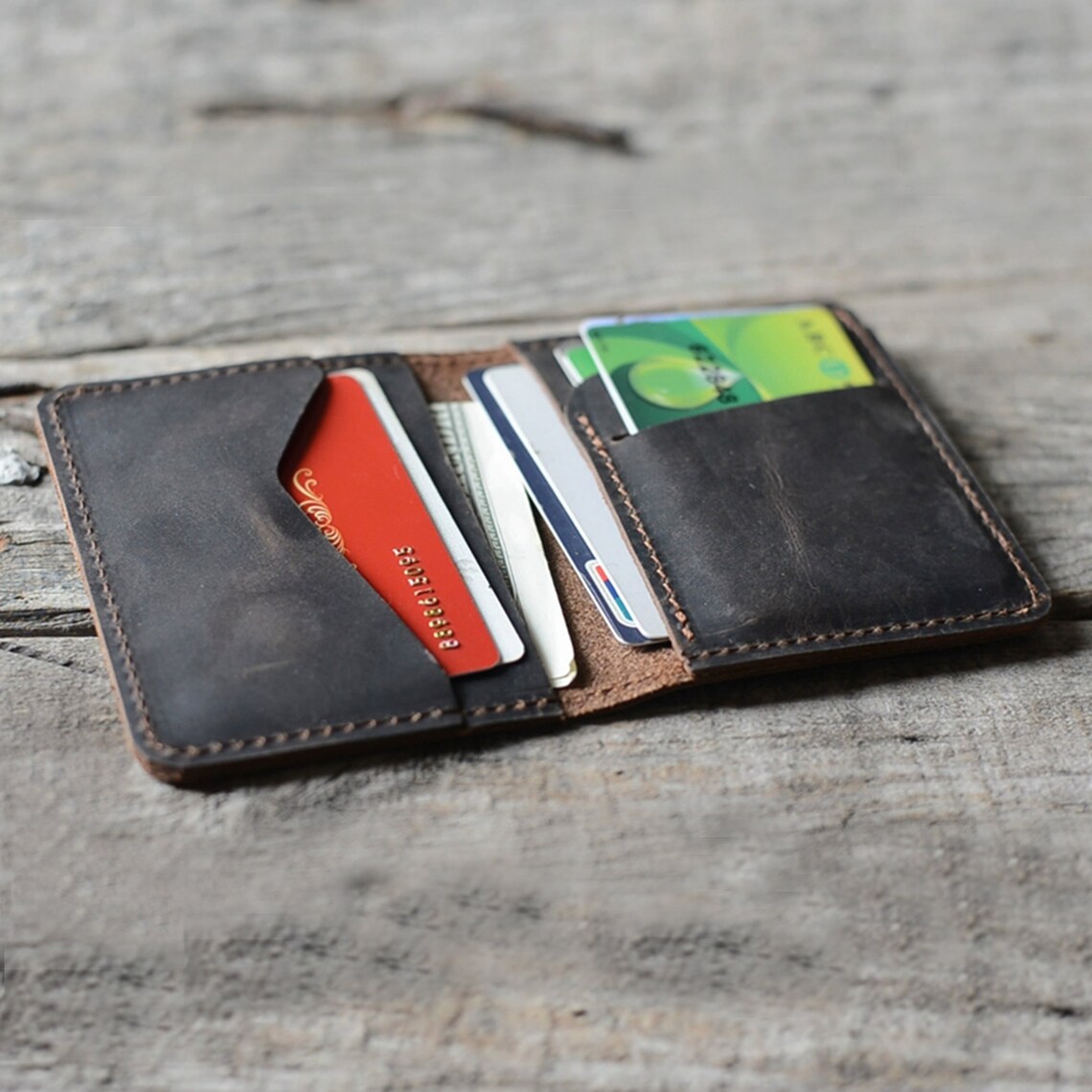 Personalized Minimalist Bifold Wallet Men's Minimalist | Etsy