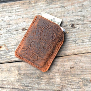 personalized  Leather Card Case, Men&#39;s Cardholder, Business Card Holder,  Mini Wallet Distressed  Genuine  Slim  Leather Card Holder