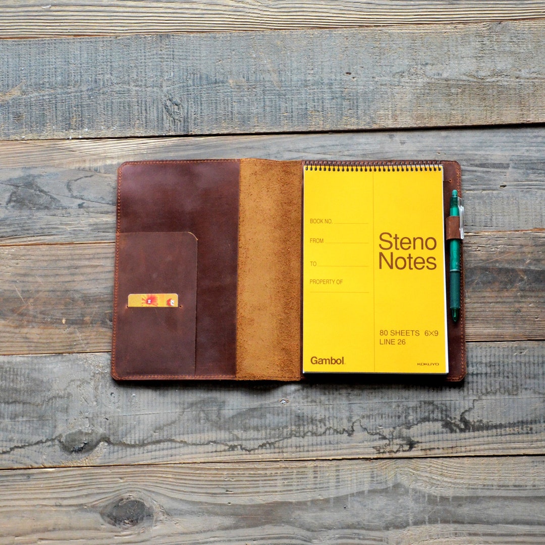 Personalized Genuine Leather Notebook A5 Notepad Cover for Steno Notes