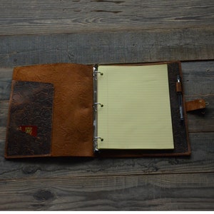 Personalized  A4  3 Ring Binder Leather Cover 3 Hole 8.5&quot; X 11&quot; Sheets Notebook Cover Diary Distressed Leather A4 Refillable Journal Nba4305
