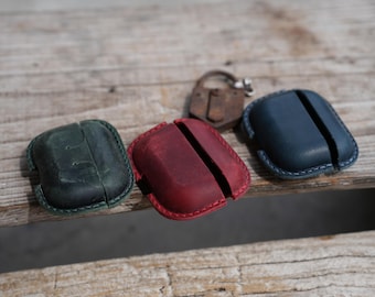 Genuine Leather Distressed Leather for AirPods Pro  2  1  Full Leather Case  Bluetooth wireless headphone case