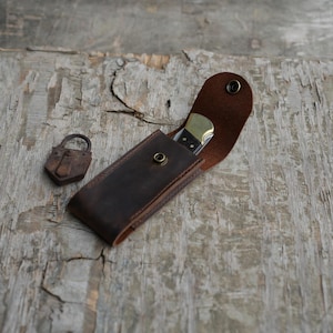 Vera pelle per coltello verticale e orizzontale Buck 110 fodero tascabile pieghevole, fodero per coltelli fondina Buck 112