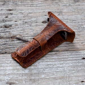 Personalized vintage distressed leather razor Pouch Leather Safety Razor Case Double Edge Razor Razor 3&quot;-3.2 &quot;