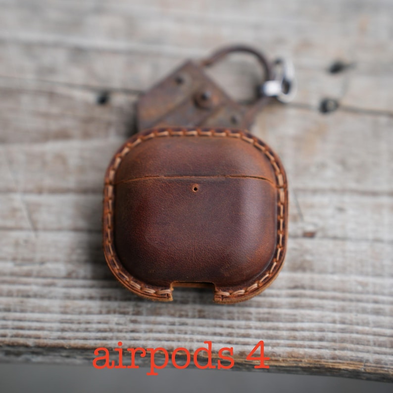 Genuine Leather Distressed Leather for AirPods Pro 3 2 1 Full Leather Case Bluetooth wireless headphone case airpods 5 4 image 8