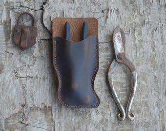 Funda de cuero genuino KNIPEX Cobra 125 de 5 pulgadas con bolsillo, funda de cuero con clip y funda para cinturón.