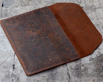Leather Kindle Scribe 10.2" 2022 2024 case 12th gen, 11th gen, All new Kindle cover, Kindle Oasis case, Tooled Leather, Ebook cover brown