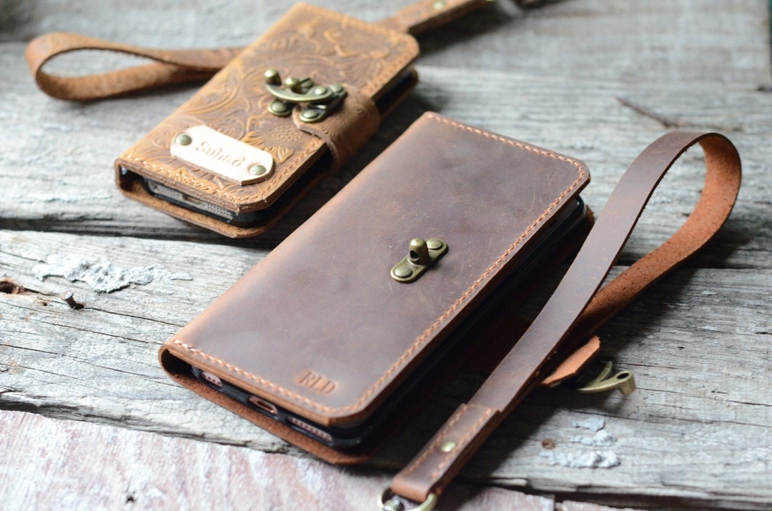 Leather Wallet Iphone Plus Wristlet Wallet Genuine Leather Wallet