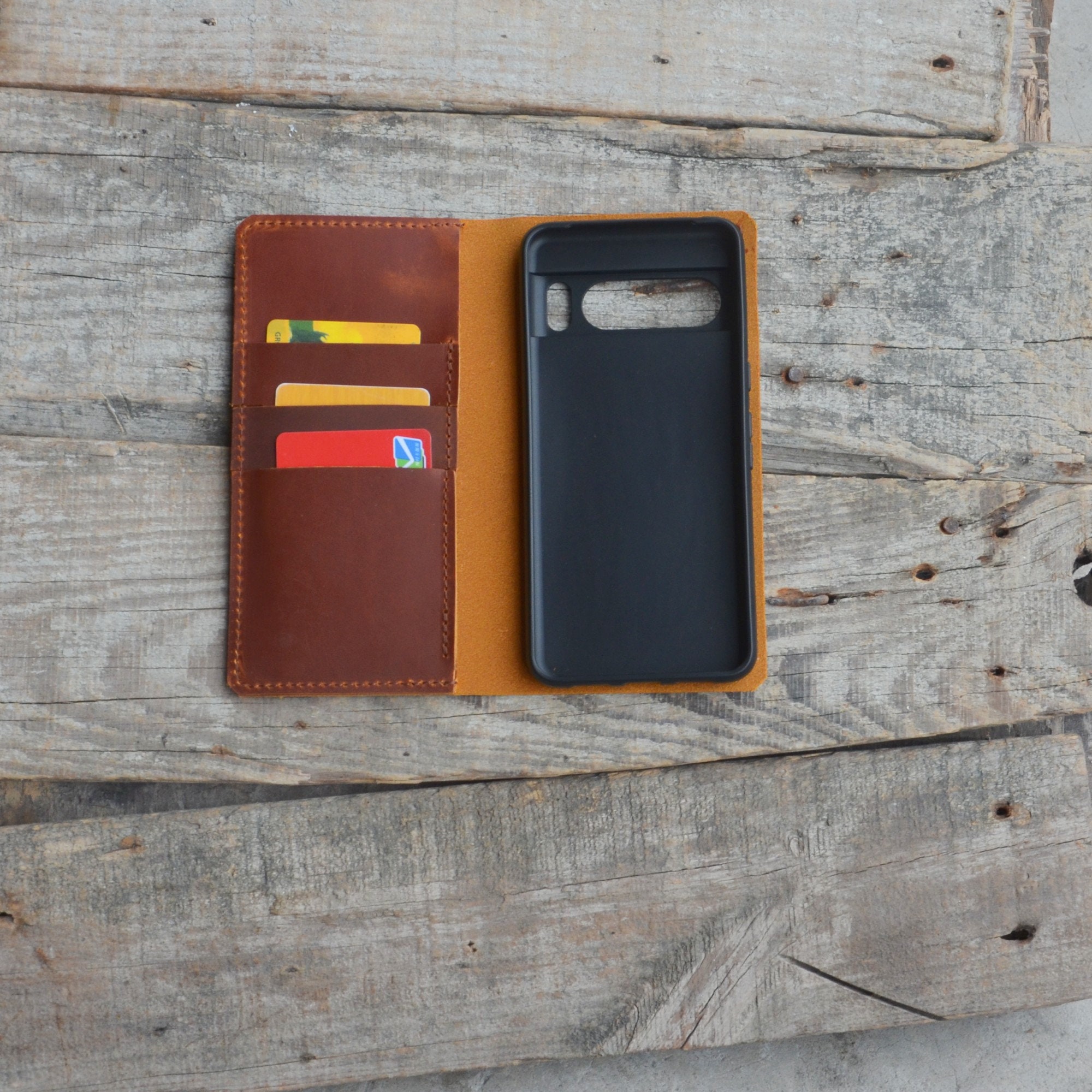Coque Rabat Google Pixel 6/7/8 Etc. - Simili Cuir Velours Porte-cartes - Neuf