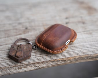 Genuine Leather Distressed Leather for AirPods Pro  2  1  Full Leather Case  Bluetooth wireless headphone case