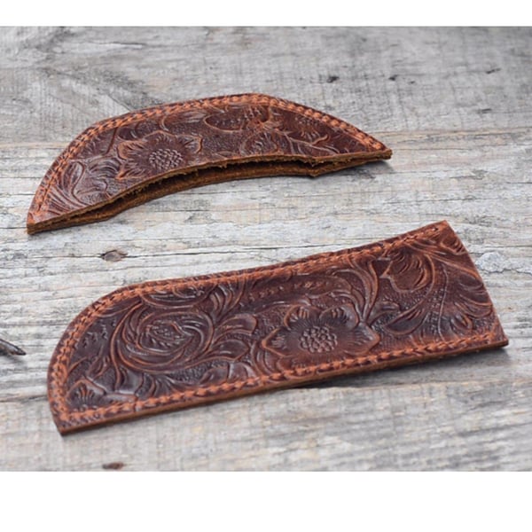 leather pot holder SET of 2  leather skillet handle cover case for Lodge cast   Iron Leather Handle  Cover Skillet Handle Cover