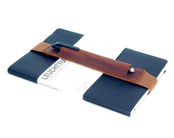 Leather Pen Sleeve leather pen pencil holder for moleskine classic notebook Leuchtturm1917 A5 size  notebook
