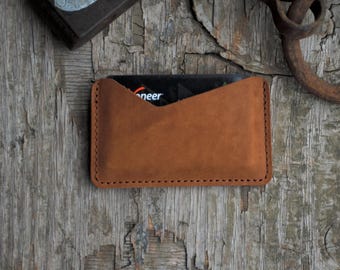 Porte-cartes en cuir personnalisé, Porte-cartes pour homme, Porte-cartes de visite, Mini portefeuille, Porte-cartes mince en cuir véritable effet vieilli