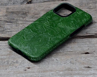 Genuine  leather Wallet IPhone 13 Pro Max / 13 pro  / 13 mini / 12/  12 Por / 11 XS Max / XR  Wallet  for Man or Woman,Green Case