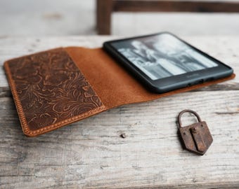 Skórzane etui Kindle Paperwhite 6 5 4 12. generacja, 11. generacja, Zupełnie nowe etui Kindle, etui Kindle KPW 6, Tłoczona skóra, okładka