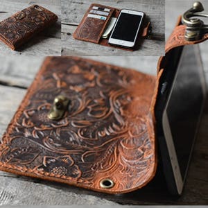 Handmade Genuine iPhone 12 Pro Max / 12 / 12 pro / XS Max / XR leather Case 12 mini Wallet vintage leather case black image 7