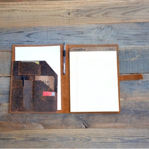Personalized Leather Writing Pad for Legal Pads 8.5 x 11 , A4 Document Legal Pad Leather Portfolio Notepad TOPS 8-1/2&quot; x 11-3/4&quot; paper