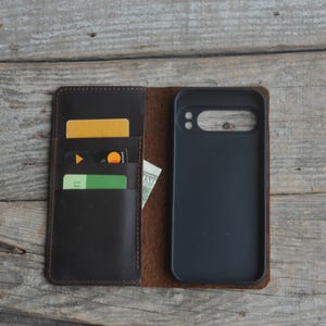 Lederen portemonnee Google Pixel 9 pro XL-hoesje pixel 9 pro leren portemonnee-hoesje Leren Google Pixel 9-hoesje