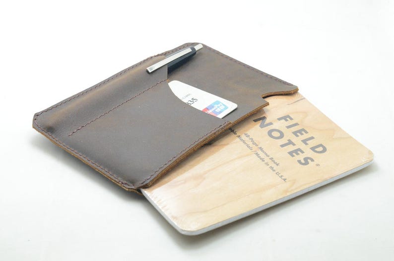 Leather Field Notes Sleeve Wallet Travel Journal Wallet Etsy