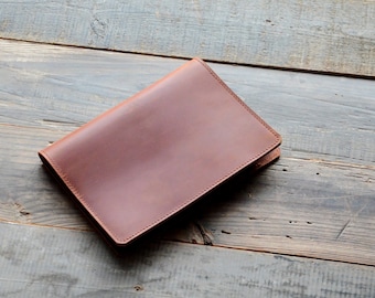 Personalized Genuine Leather Journal Notebook Cover Composition 9.75" x 7.5"  , Gift For Student,   Writing Diary 9-3/4" x 7-1/2"