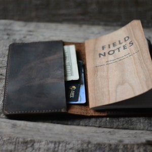 Cubierta del diario de cuero para notas de campo Moleskine Cahier Notebook Tamaño de bolsillo 3.5 "x 5.5" Vintage recargable Bloc de notas de color marrón oscuro
