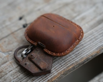 Genuine Leather Distressed Leather for AirPods Pro 3  2 1 Full Leather Case  Bluetooth wireless headphone case  MagSafe Compatible AirPods 4