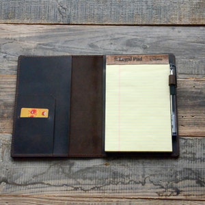 Bloc-notes sténopédique personnalisé en cuir véritable 5 x 20 po. Portefeuille pour DESSUS Le bloc-notes juridique Pochette 5 x 8 po.