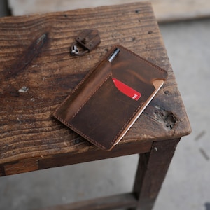 Portafoglio in pelle Field Notes, sottile, diario di viaggio, taccuino in pelle per tasca Field Notes, portafoglio in pelle 3,5" x 5,5"