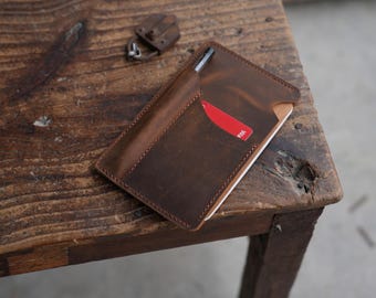Leather Field Notes Sleeve Wallet  Slim Travel Journal Wallet Leather Notebook for Pocket  Field Notes Leather  Wallet Cover 3.5" x 5.5"