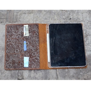 Custom Leather   iPad Pro 11 12.9 Cases, Leather iPad Sleeve, pro 11 2021 iPad mini 6 , ipad air 5 ipad 10 Portfolio Case with pencil