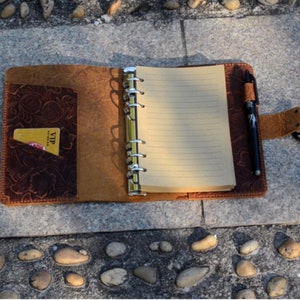 Gepersonaliseerde A5 notebook Leather Journal, A6 6 ring A4 noodlijdende bruin lederen navulbare binder reisnotitieboekje A5 portfolio