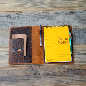 Personalizowany skórzany notatnik A5 z okładką do notatnika spiralnego Memo Steno 6" x 9", notatnik Rocketbook Flip Executive 6" x 8,8"