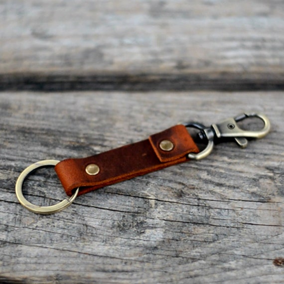 Leather Key Chain Leather Keyring , Leather Key Fob Key Clip