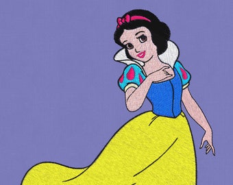 embroidery Princess Snow White design disney 5x7 pes hus jef