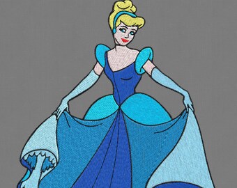 embroidery Cinderella Princess design disney 5x7 pes hus jef vip vp3 dst exp
