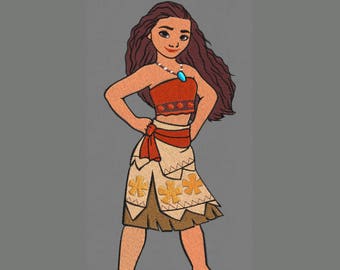 embroidery design Moana Disney Princess 5x7 pes hus jef colour chart