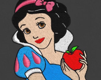 embroidery Princess Snow White design disney 4x4 5x7 pes hus jef vip vp3 exp dst