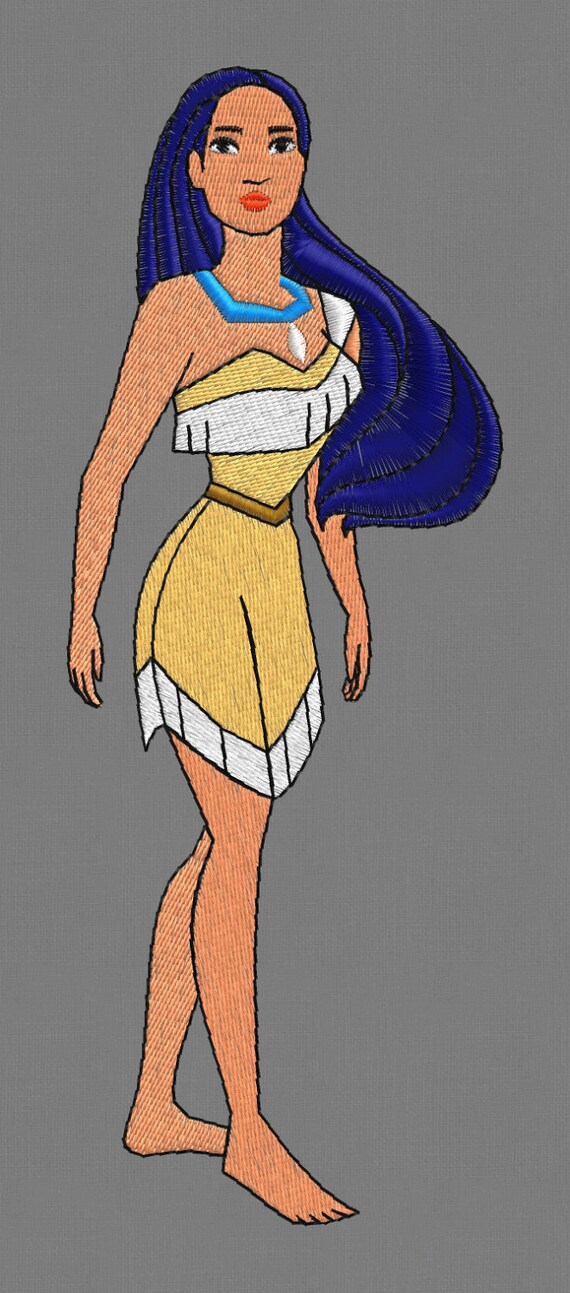 Embroidery pocahontas design disney 5x7 pes hus jef  etsy Embroidery pocahontas design disney 5x7 pes hus jef  etsy