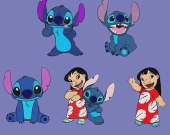 embroidery 5 set designs Lilo Stitch pes hus jef vp3 vip dst exp xxx