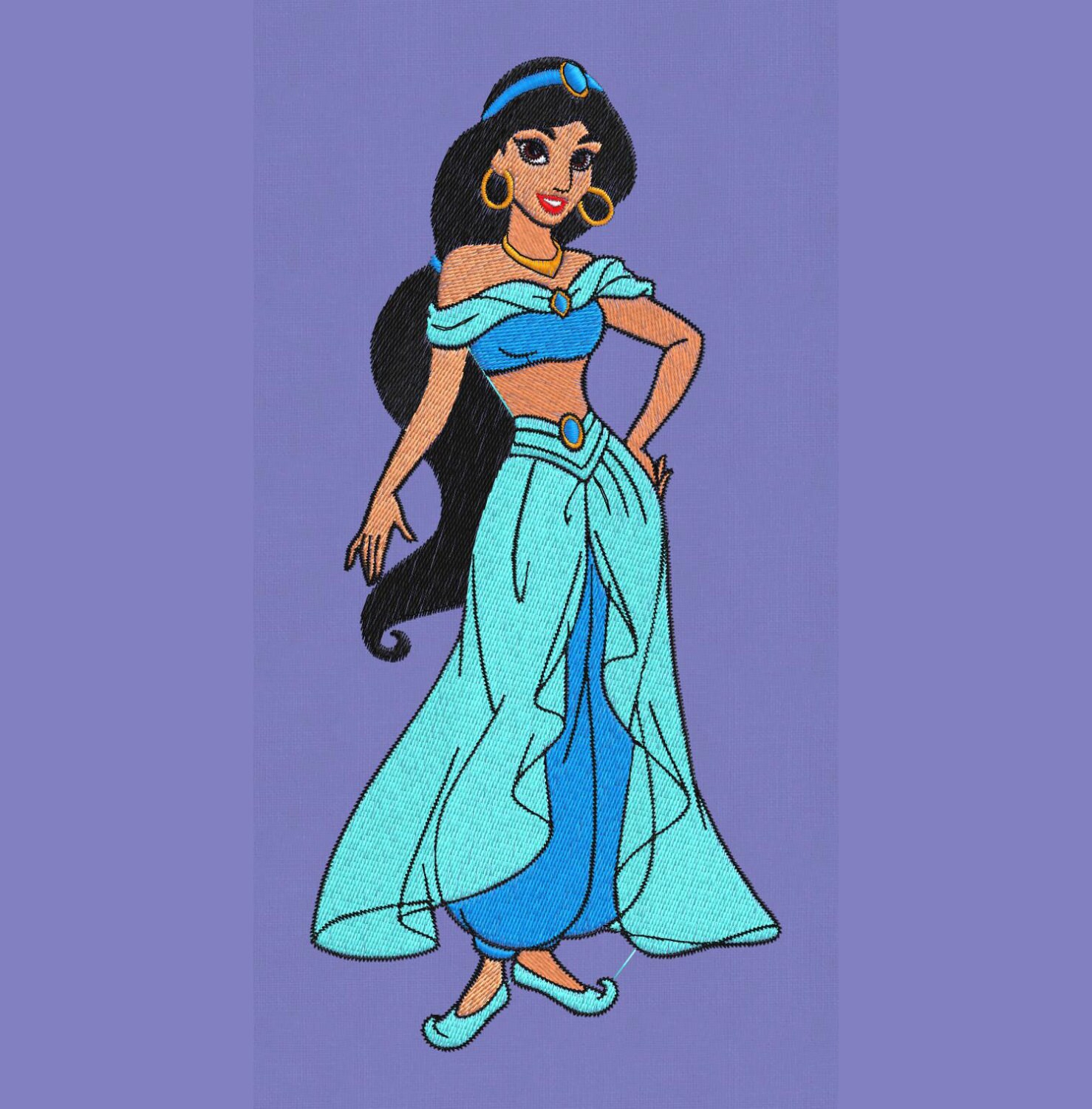 Embroidery design 5x7 Jasmine Disney princess pes hus | Etsy