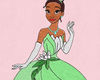 embroidery Tiana Princess Frog design disney 4x4 pes hus jef vip vp3 dst, exp