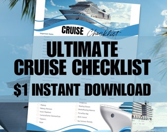 CRUISE CHECKLIST The Ultimate Printable List that Includes Everything You Need to Pack - Easy PDF Download Print on Standard 8.5 x 11 Paper