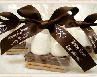 LIQUIDATION SALE - 100 S'mores Bags 4"x2"x8" Clear Gusseted Poly Bags Wholesale - S'MORES Ready to Ship - bpa free