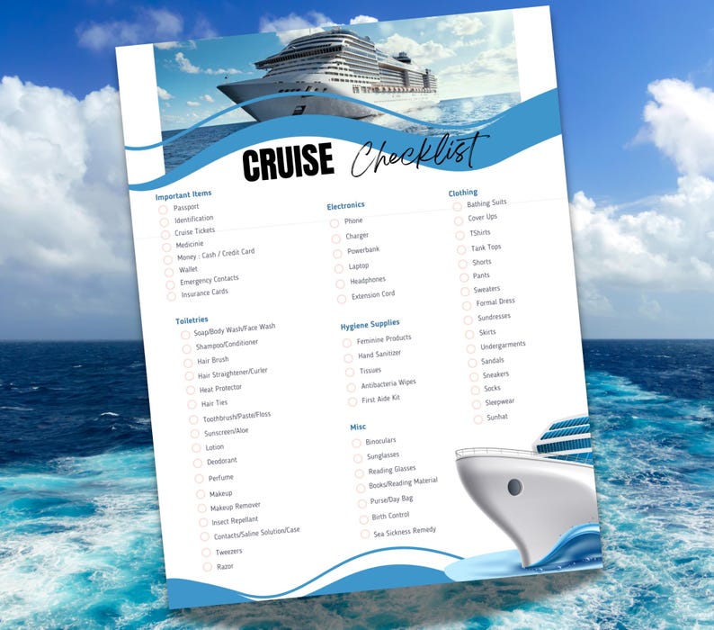 CRUISE CHECKLIST the Ultimate Printable List That Includes Everything